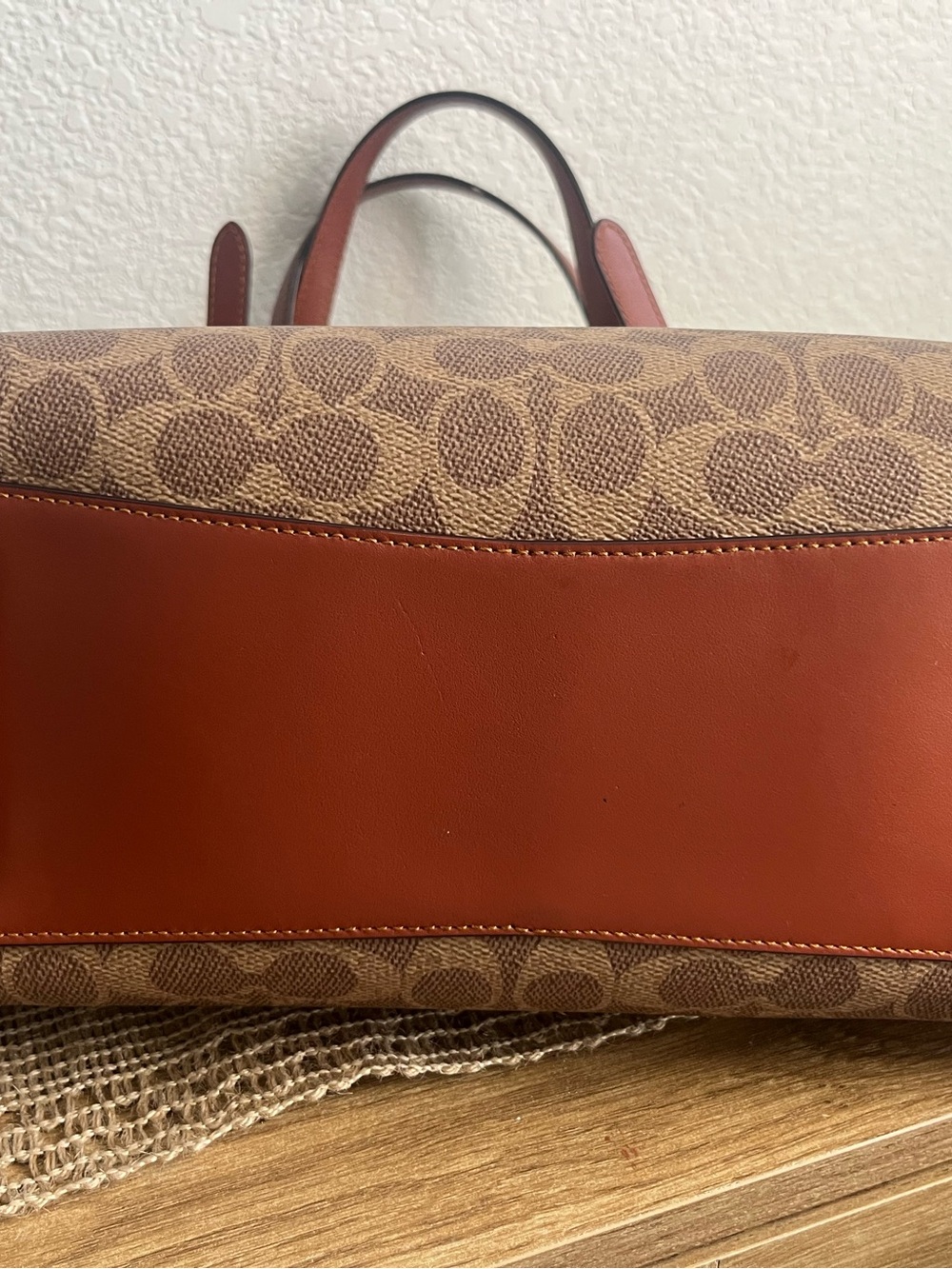 COACH Lori Shoulder Bag Signature Canvas C4825 Tan Rust New Without Tags - Picture 6 of 16